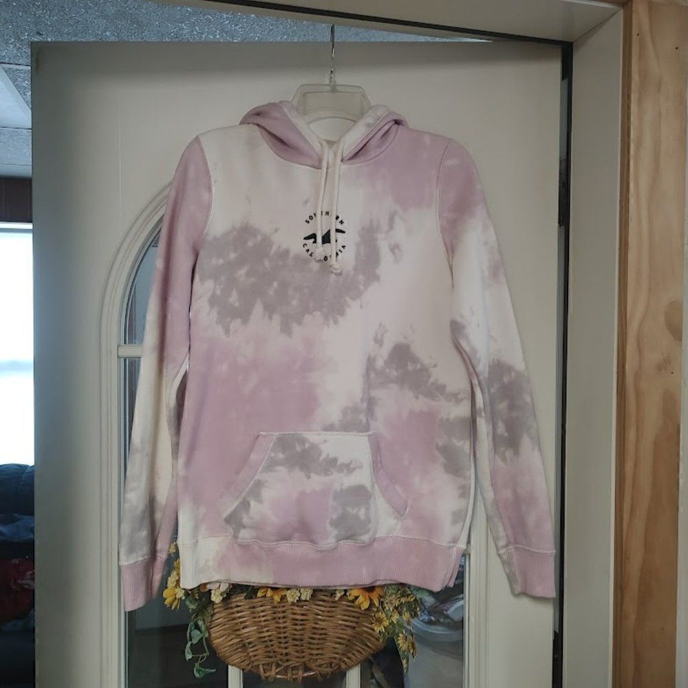 Hollister Light Purple Gray Tie Dyed Hoodie Women's M